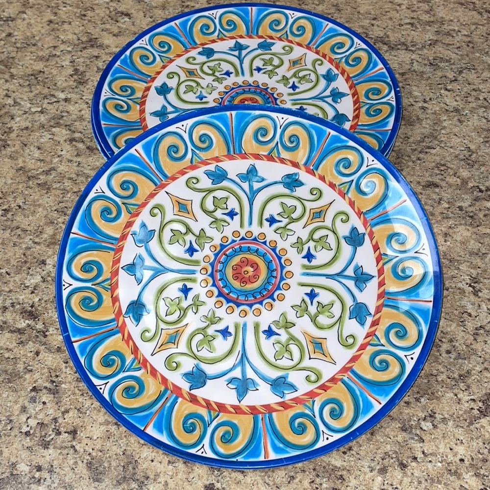 Certified International by Joyce Shelton Melamine Plates. 4 count. 11” Round